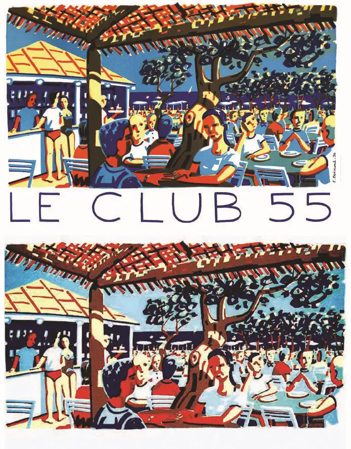 Le Club 55 – Saint Tropez – Ramatuelle La Lithographie signée et l’affiche en lithographie 1996 Ramatuelle - FRANCOIS BOISROND ( 1959)