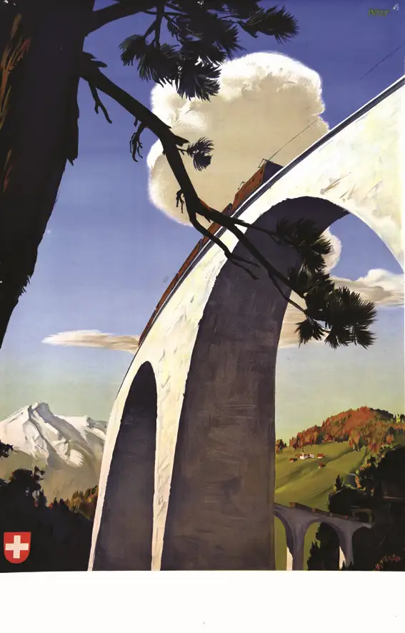 Vacances en Suisse Affiche Avant la lettre vers 1950 - Vacances en Suisse Affiche Avant la lettre vers 1950