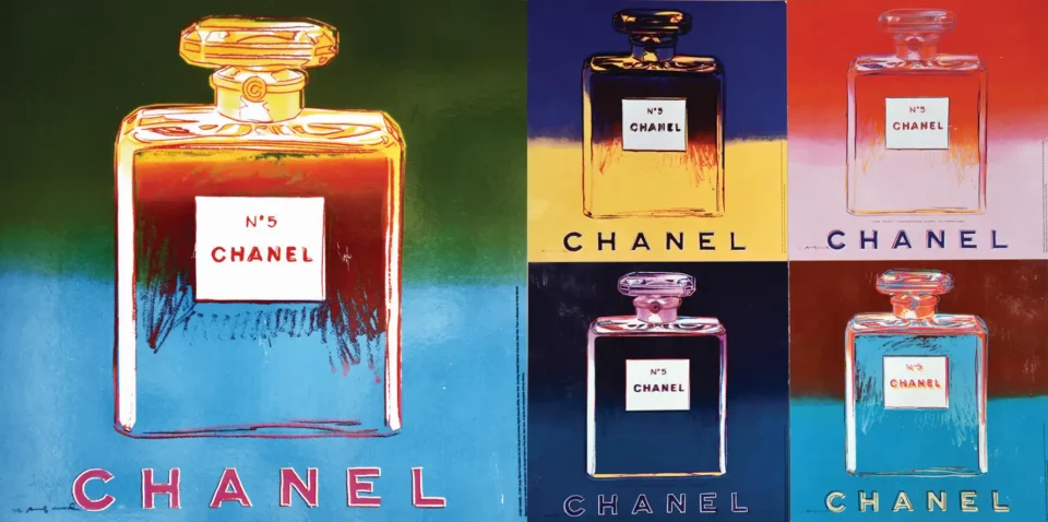 lot de 5 Panneaux Publicitaires : Chanel 5 – Rare 1997 - ANDY WARHOL ( 1928 - 1987 )