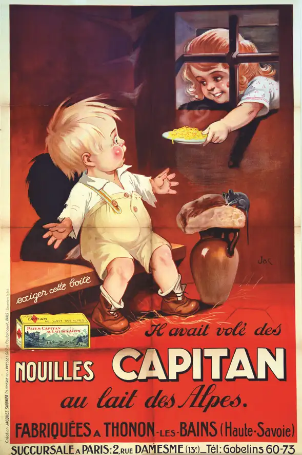 Captitan -Il avait volé des nouillesa Capitan au lait des Alpes vers 1920 Thonon Les Bains (Haute Savoie) - Captitan -Il avait volé des nouillesa Capitan au lait des Alpes vers 1920 Thonon Les Bains (Haute Savoie)