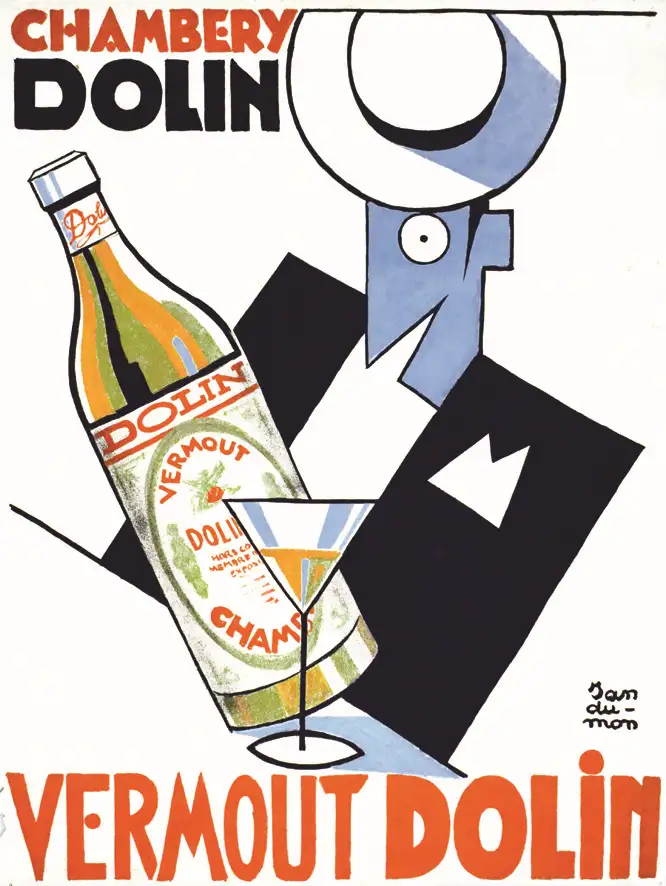 Chambéry Dolin, Vermouth Dolin – Gouache signée par Jam Dumon vers 1930 Chambéry (Haute – Savoie) - Chambéry Dolin, Vermouth Dolin - Gouache signée par Jam Dumon vers 1930 Chambéry (Haute - Savoie)