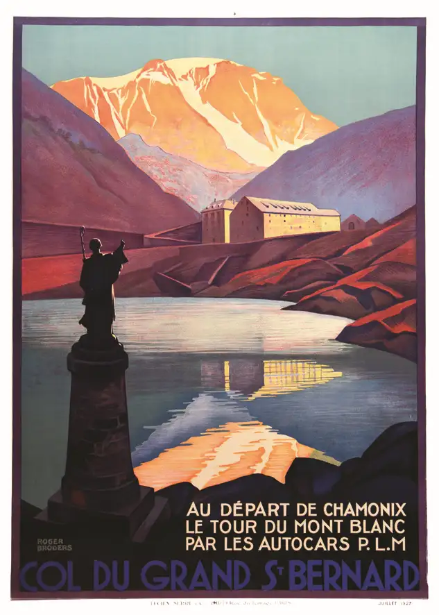 Col du Grand St Bernard – Au départ de Chamonix le Tour du Mont Blanc par les Autocars PLM 1927 1927 - Col du Grand St Bernard - Au départ de Chamonix le Tour du Mont Blanc par les Autocars PLM 1927 1927