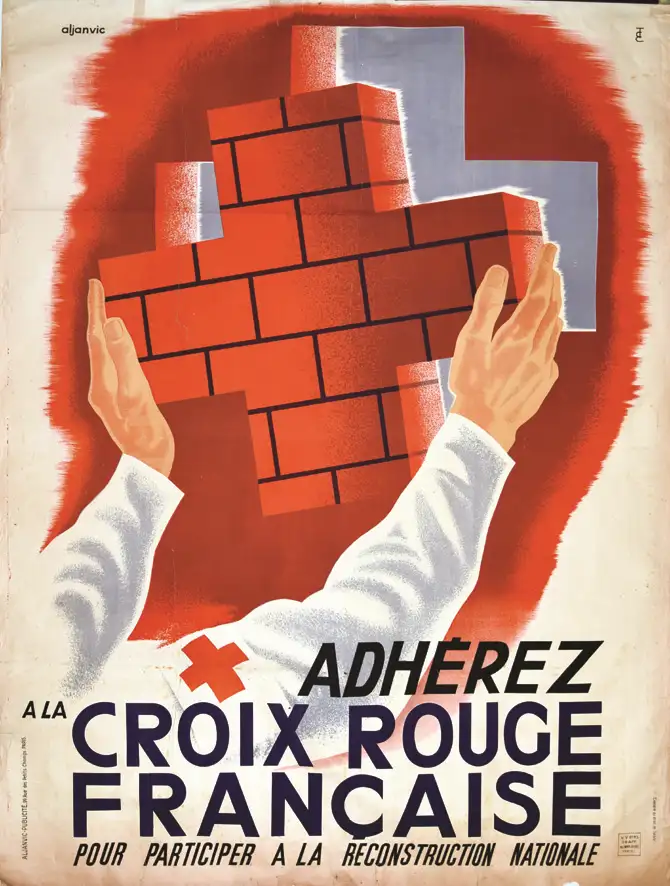 Croix Rouge Française – Pour Participer à le recontruction vers 1945 - Croix Rouge Française - Pour Participer à le recontruction vers 1945