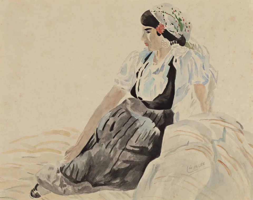 Gitane agenouillée - Léo LELÉE (1872-1947)