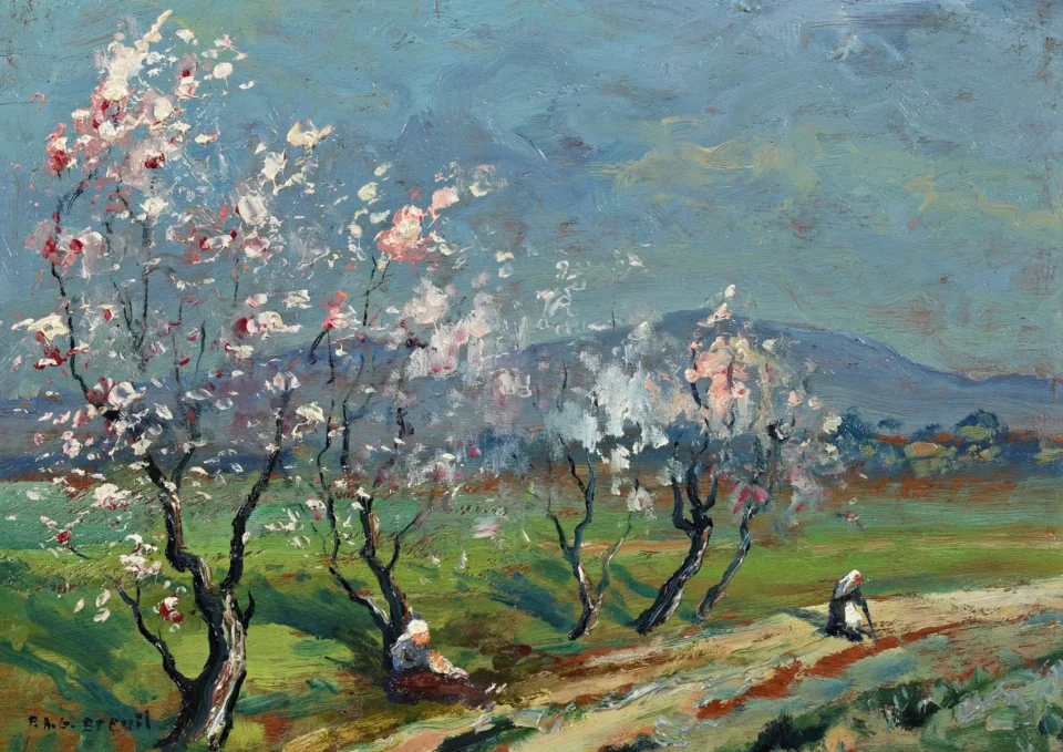 Les amandiers en fleurs au pied du Mont Ventoux - Gabriel BREUIL (1885-1969)