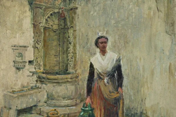 L'arlésienne à la fontaine - Eugene CARTIER (1861-1943)