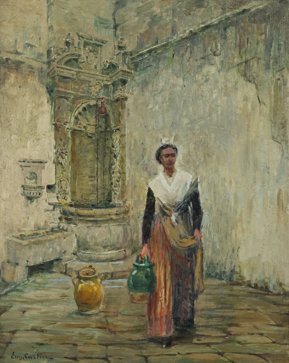 L’arlésienne à la fontaine - Eugene CARTIER (1861-1943)