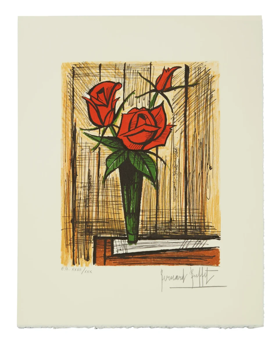 Trois roses rouges - BUFFET Bernard (1928-1999)