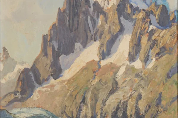 Le massif du Mont Blanc le grand Charmoz et la mer de glace - COMMUNAL Jean Joseph Ernest (1911-1982)