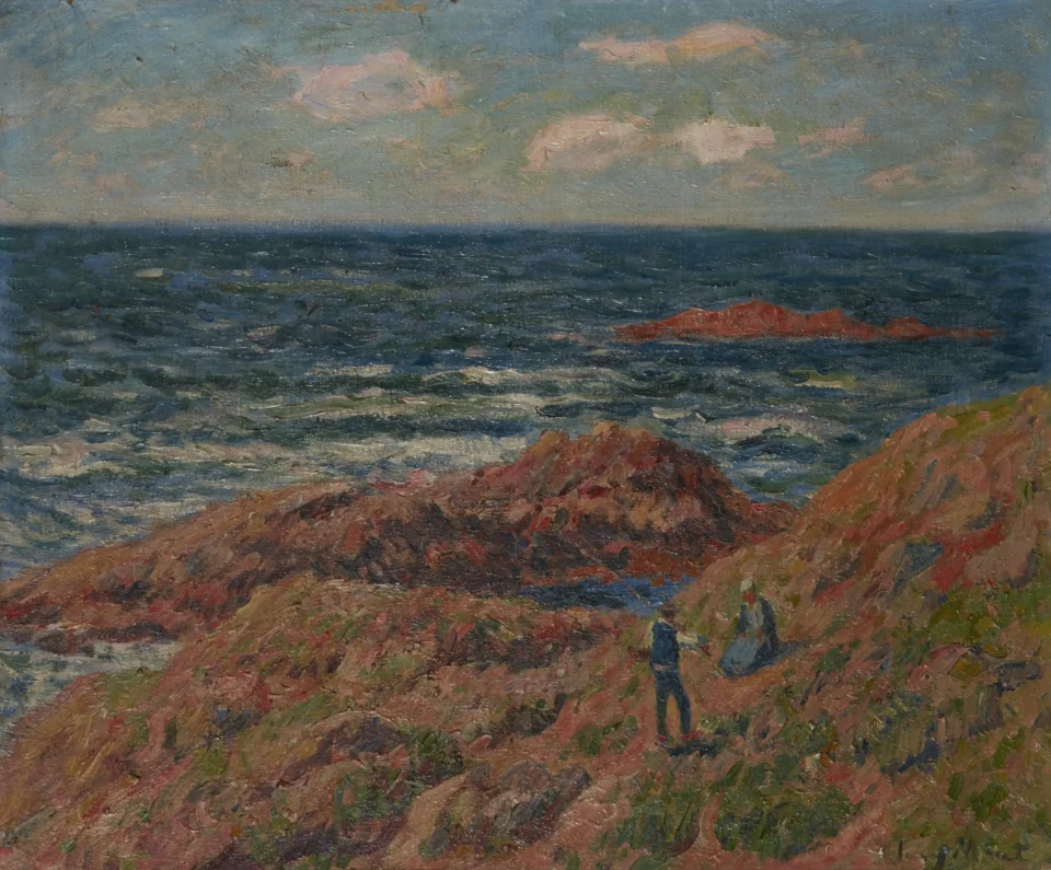 Le pêcheur en bonne compagnie vers Doelan, circa 1911 - MORET Henry (1856-1913)