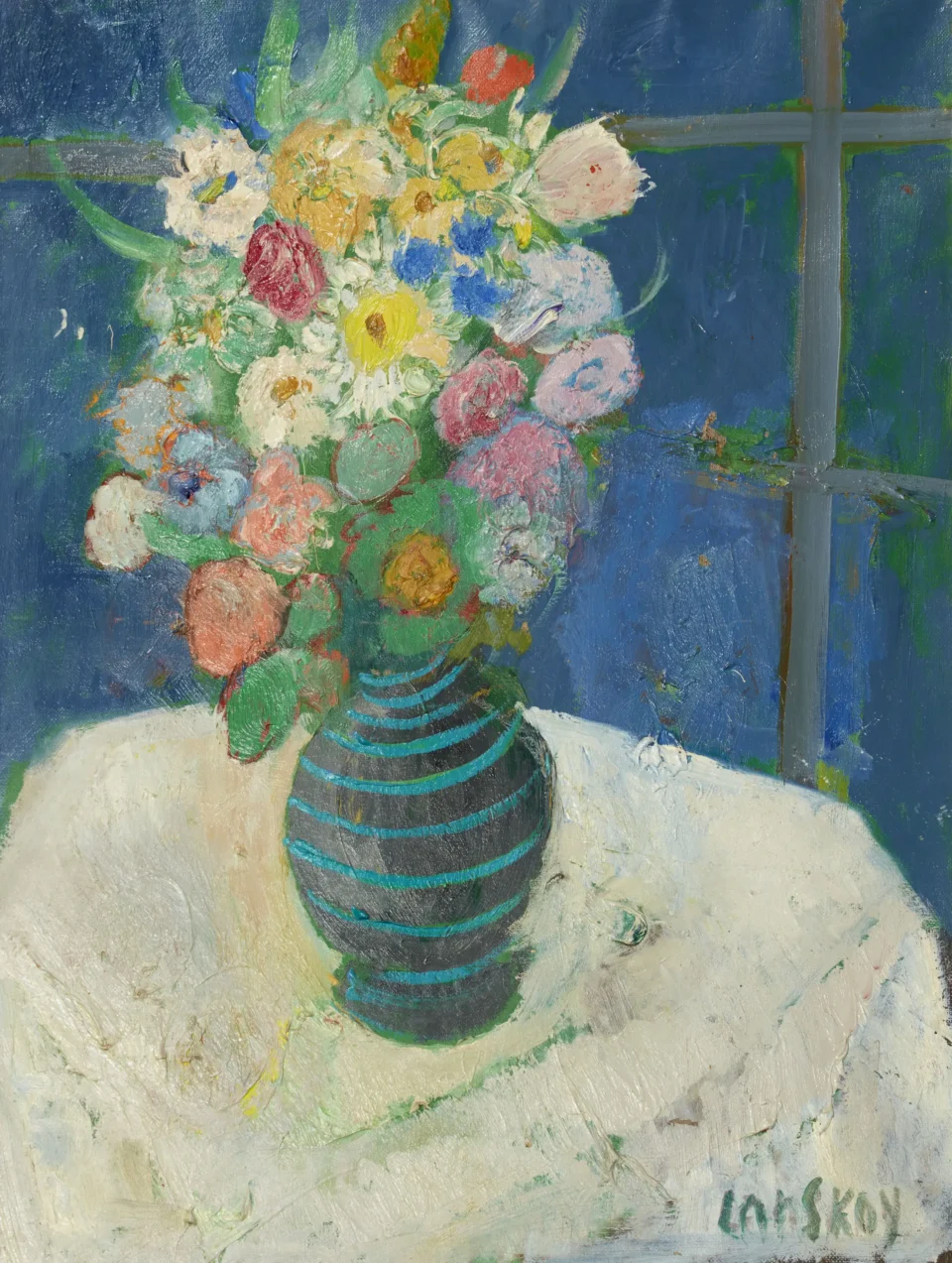 Bouquet de fleurs sur un entablement - LANSKOY Andre (1902-1976)