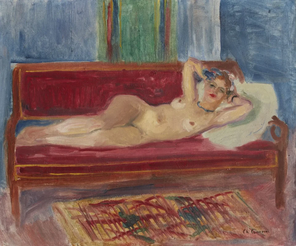 Nu au canapé rouge, 1945 - Charles CAMOIN (Marseille 1879-Paris 1965)