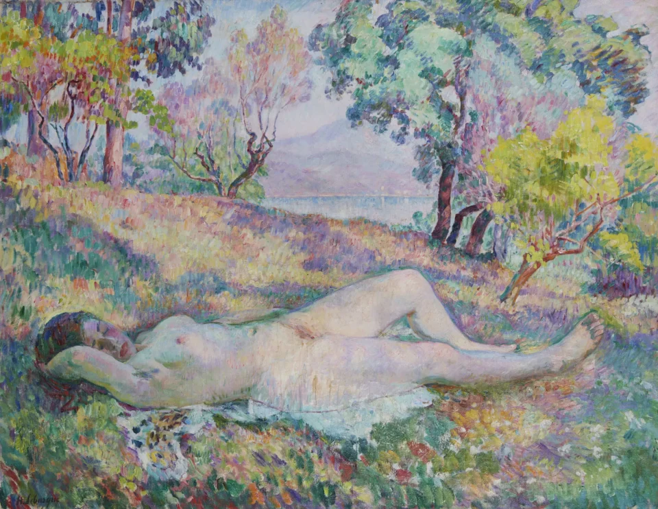 La sieste à Saint Tropez, 1906 - Henri LEBASQUE (Champigné 1865 - Le Cannet 1937)