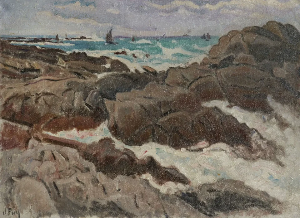 L’entrée du port de Saint Guénolé - Jean PUY (Roanne 1876 - 1960)