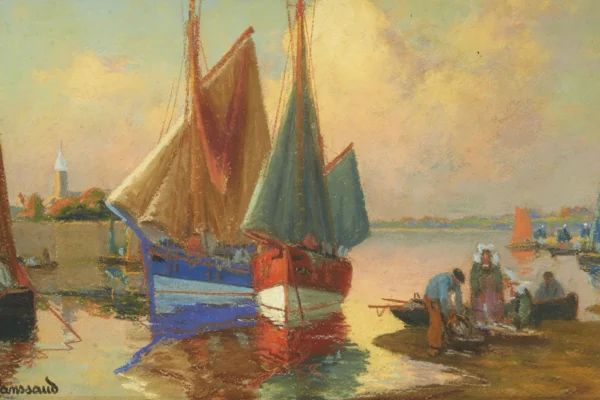 Concarneau, Finistère, le passage Lanriec - Mathurin JANSSAUD (Manosque 1857-1940)