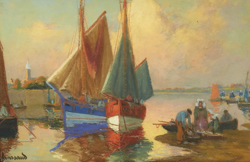 Concarneau, Finistère, le passage Lanriec - Mathurin JANSSAUD (Manosque 1857-1940)