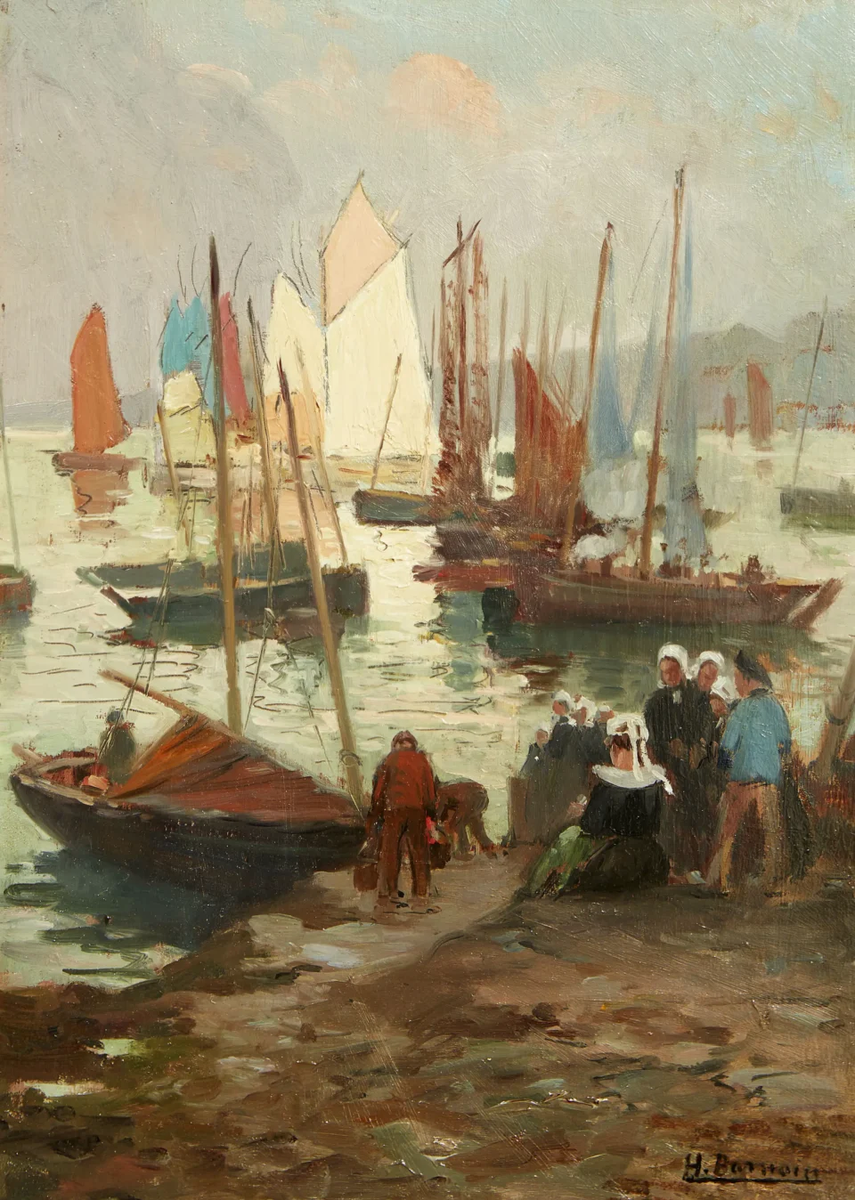 Retour de pêche - Henri BARNOIN (Paris 1882 - 1935)