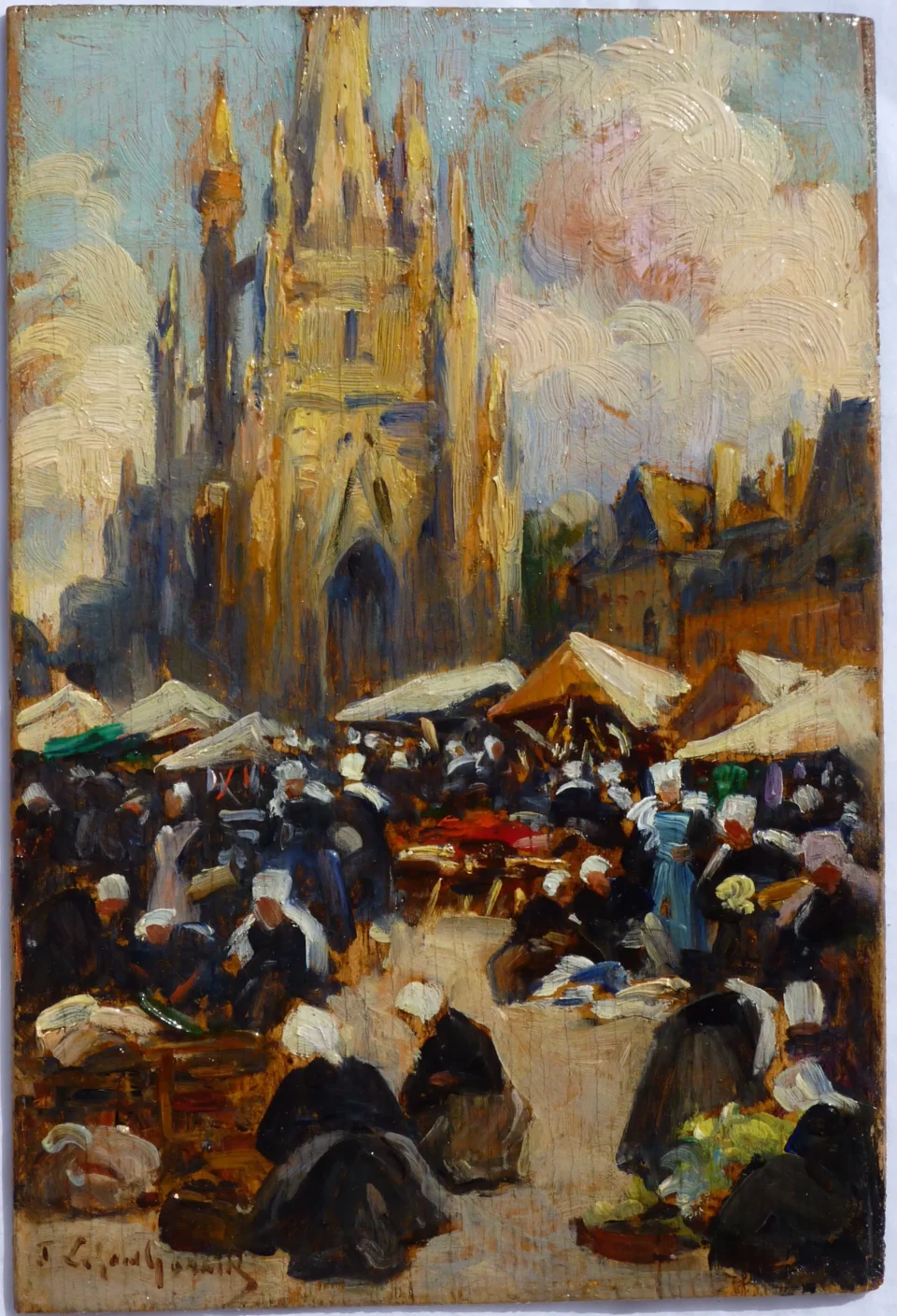 Hennebont, Morbihan, le marché - Fernand LEGOUT GERARD (Saint Lô 1856 - Paris 1924)