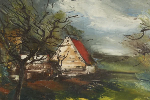 La maison au toit rouge - Maurice de VLAMINCK (Paris 1876 - Rueil La Gadelière 1958)