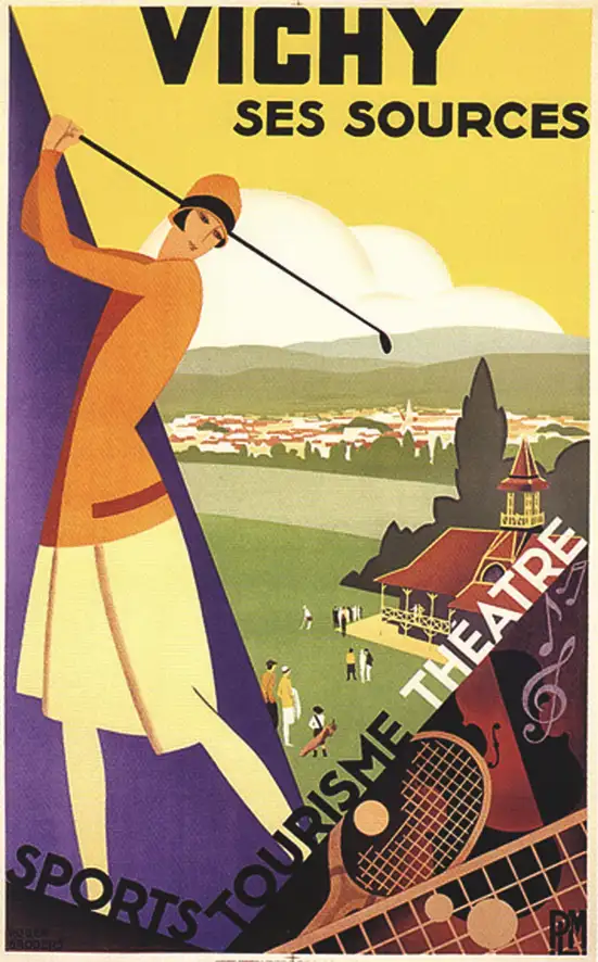 Vichy – Ses Sources – Affiche Encadrée,1928 - BRODERS Roger (1883-1957)