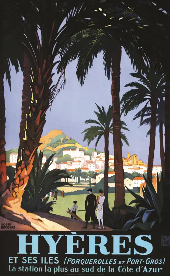 Hyères et ses Iles –  Affiche Encadrée, vers 1930 - BRODERS Roger (1883-1957)