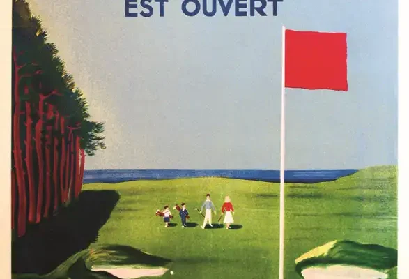 Biarritz Le Golf de Chiberta est ouvert  -  Affiche Encadrée, 1948 - MAXWELL Jack (XX)