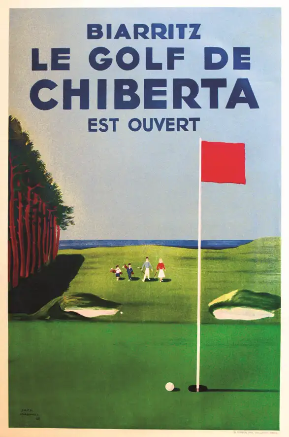 Biarritz Le Golf de Chiberta est ouvert  –  Affiche Encadrée, 1948 - MAXWELL Jack (XX)