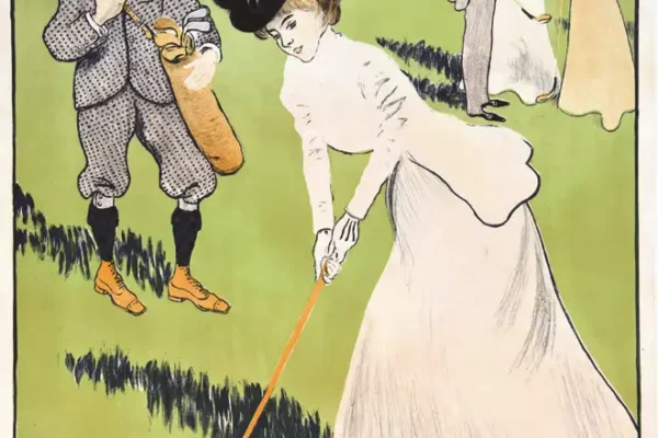 Elégante jouant au Golf vers 1900 - Elégante jouant au Golf vers 1900