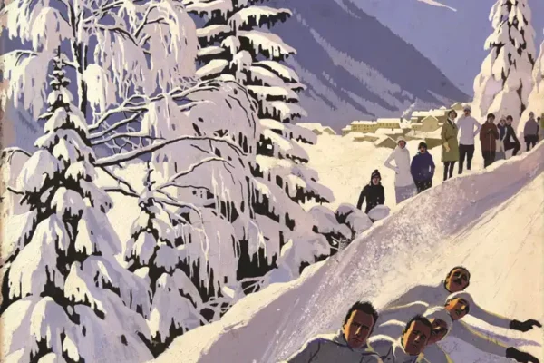 Chamonix Jeux Olympiques 1924 Gouache signée et datée 1923 Roger Broders projet non retenu 1923 - Chamonix Jeux Olympiques 1924 Gouache signée et datée 1923 Roger Broders projet non retenu 1923