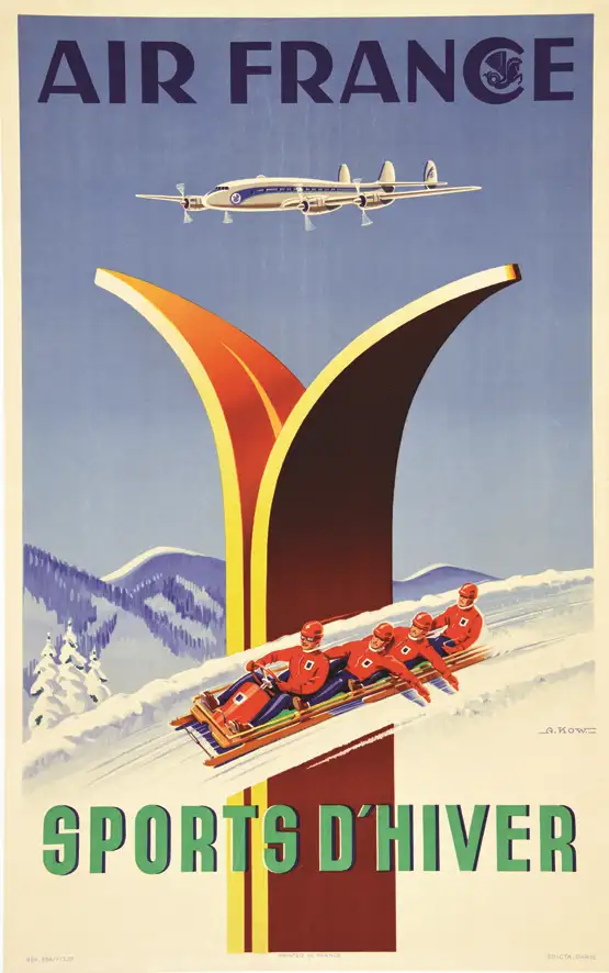 Air France – Sports d’Hiver vers 1950 - Air France - Sports d'Hiver vers 1950