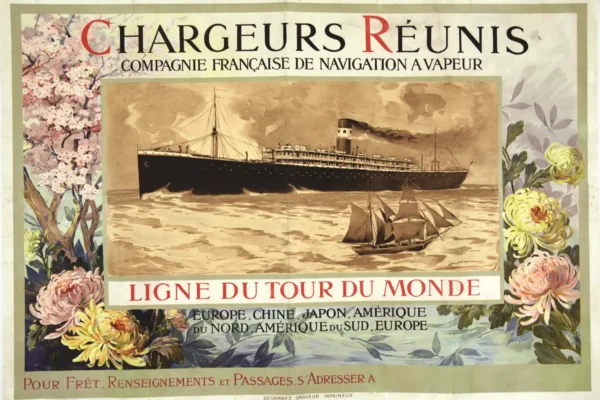 Chargeurs Réunis - Lignes du Tour du Monde vers 1900 - Chargeurs Réunis - Lignes du Tour du Monde vers 1900