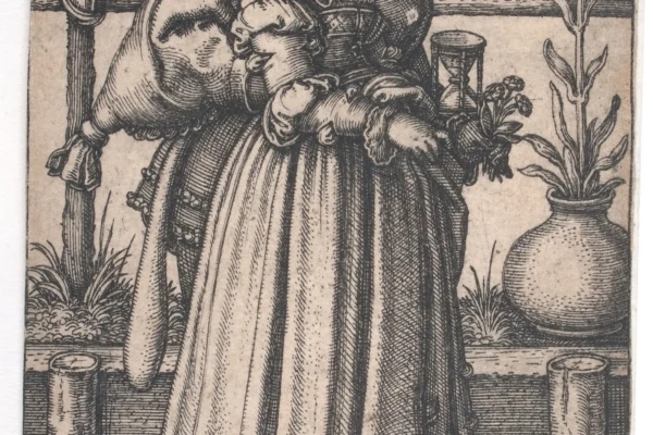 LA DAME ET LA MORT. - Hans - Sébald BEHAM (1500-1550)