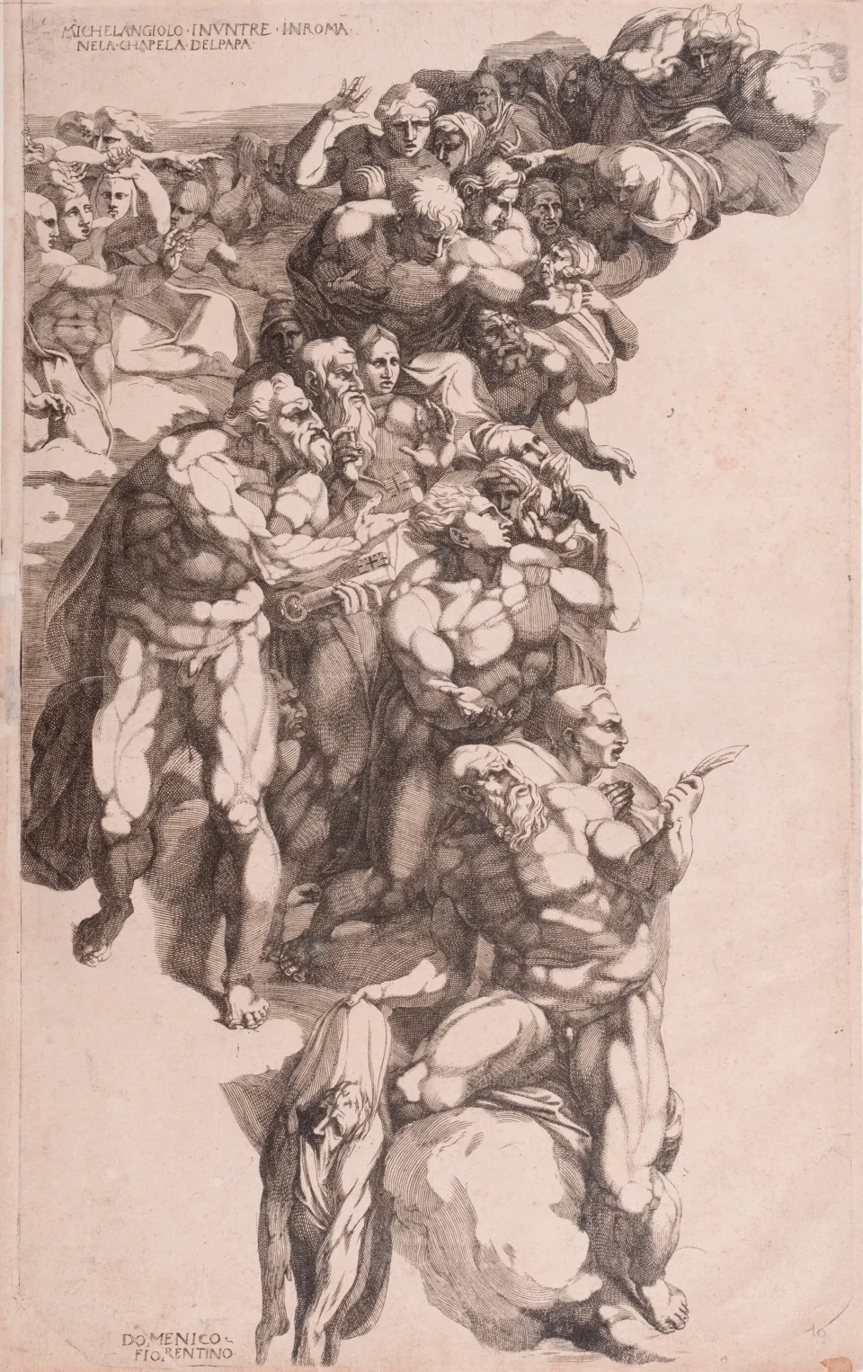 GROUPE TIRÉ DU JUGEMENT DERNIER DE MICHEL- ANGE. - Domenico del BARBIERE (1506 - 1565/75)