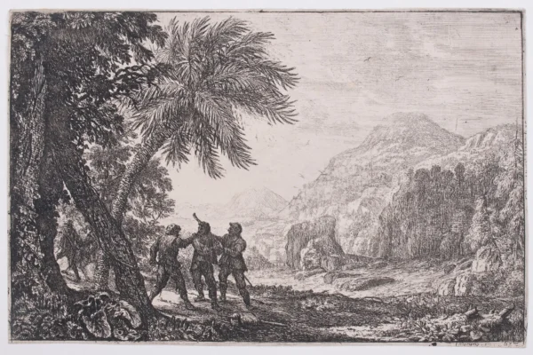 SCENE DE BRIGANDS - Claude GELLEE ditLE LORRAIN  (1600 - 1682)