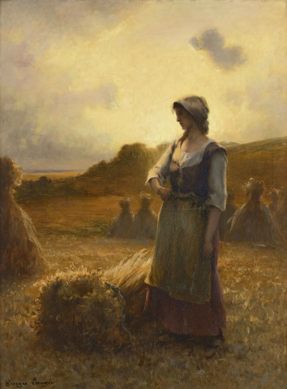 Glaneuse au crépuscule - Georges LAUGEE (Montiviliers 1853 - Boullarne 1937)