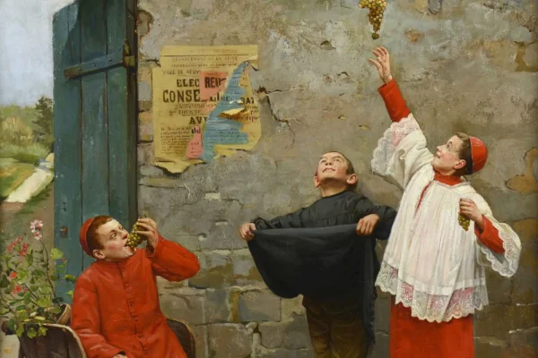 La vendange des enfants de coeur - Paul-Charles CHOCARNE-MOREAU (Dijon 1855- Neuilly sur Seine 1931)