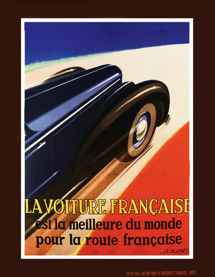 La Voiture Française est La Meilleure Du Monde Pour La Route Française vers 1930 - KOW ALEXIS