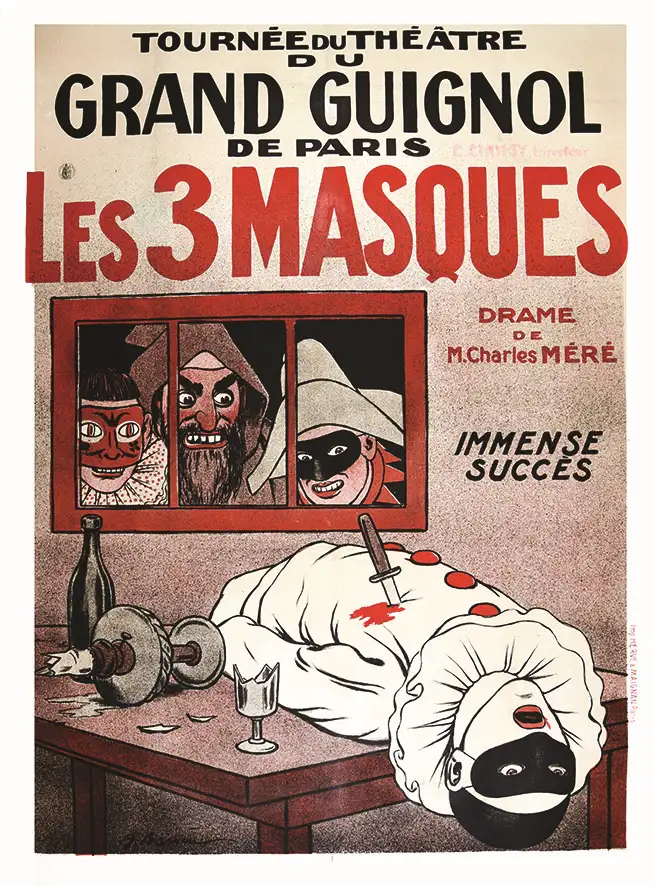 Les 3 Masques – Tournée du Grand Guignol de Paris vers 1900 - BARRERE A.