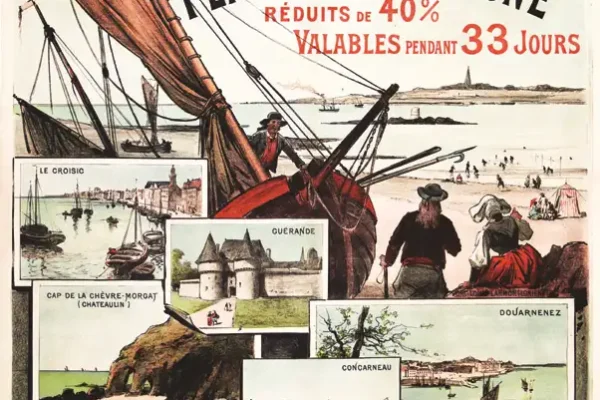 Le Croisic Guérande -Plages de Bretagne - Billets de Bains de Mer vers 1900 - TAUZIN LOUIS