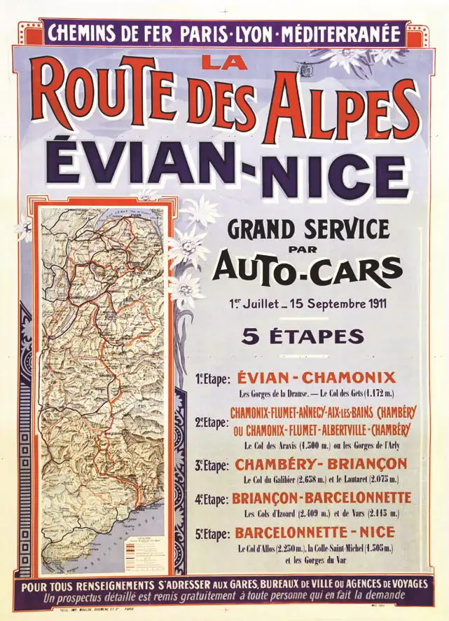 Evian Nice Route des Alpes 1911 - Evian Nice Route des Alpes 1911