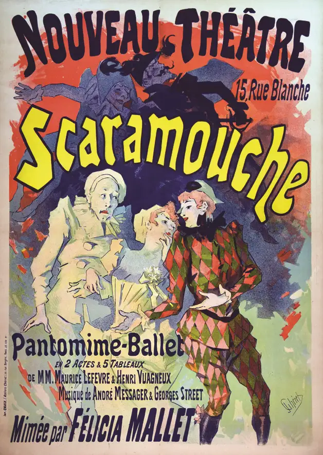 Scaramouche Nouveau Théâtre vers 1890 - CHERET JULES