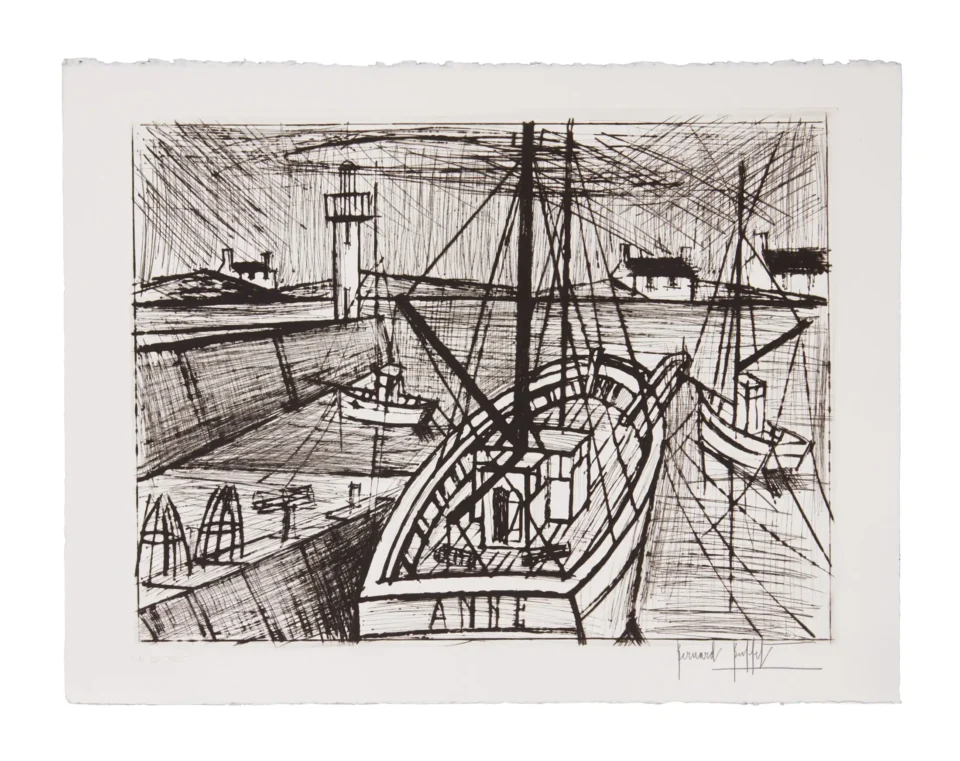 Bateaux au port - BUFFET Bernard (1928-1999)