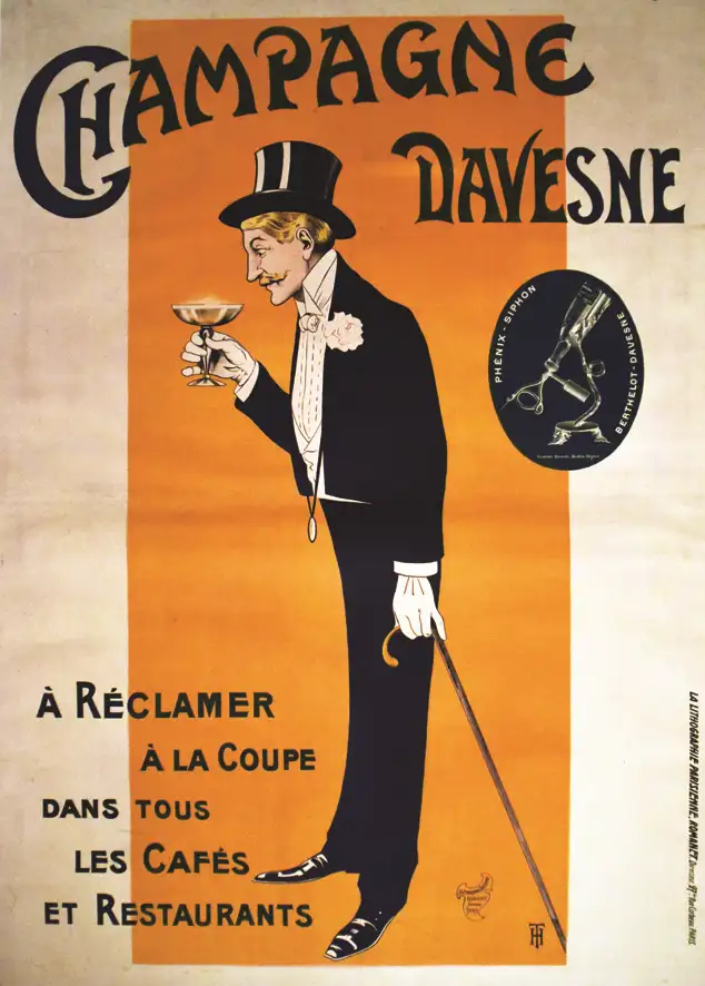 Champagne Davesne à réclamer à la coupe dans tous les cafés et restaurants. - TH