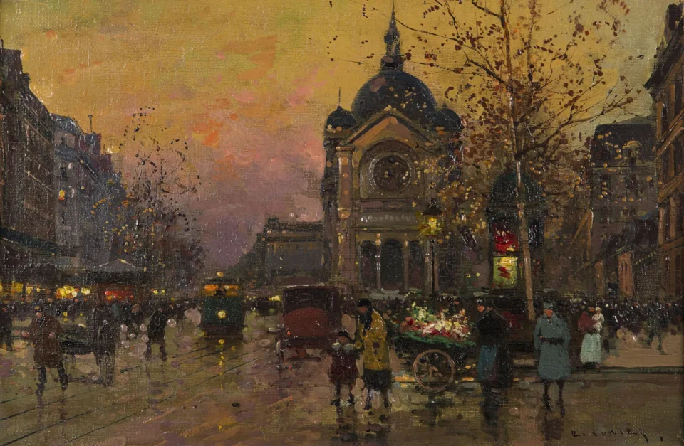 Place Saint Augustin - Edouard CORTES (Lagny sur Marne 1882 - 1969) <br>