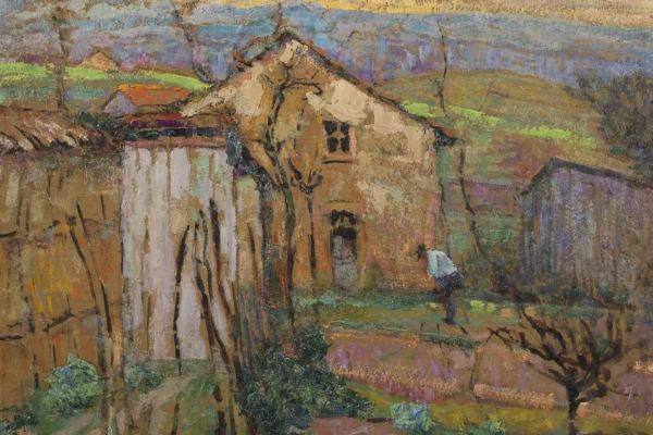 Maison dans un paysage - Victor CHARRETON  (Château de Bourgoin 1864 - Clermond Ferrand 1936) <br>