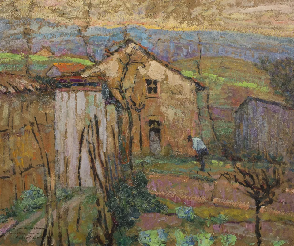 Maison dans un paysage - Victor CHARRETON  (Château de Bourgoin 1864 - Clermond Ferrand 1936) <br>