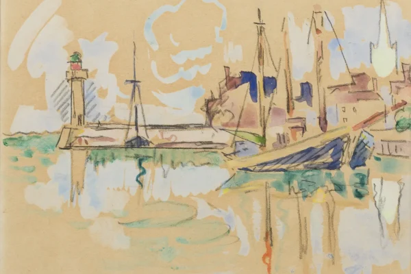 Vue du port de Saint Omer - Paul SIGNAC (Paris 1863 - 1935) <br>