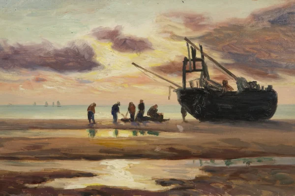 Avant le départ pour la pêche - Charles Emmanuel Joseph ROUSSEL (Tourcoing 1861-1936) <br>