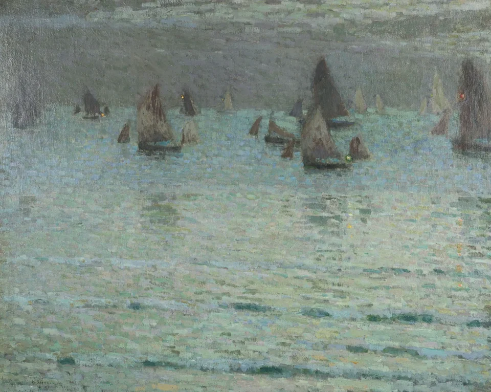 Les barques - Henri LE SIDANER (Port Louis 1862 - Paris 1939) <br>