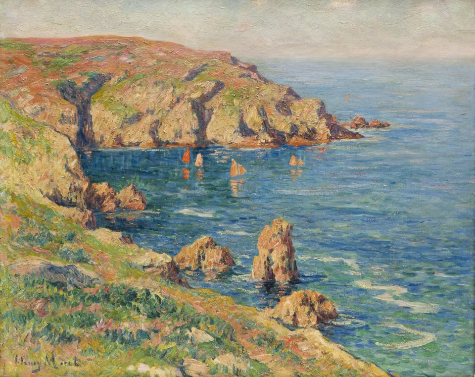 Le port de Brezillec en baie de Douarnenez - Henry MORET (Cherbourg 1856 - Paris 1913) <br>